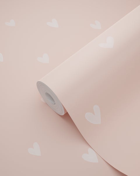 Tapetenrolle mit Herzmuster