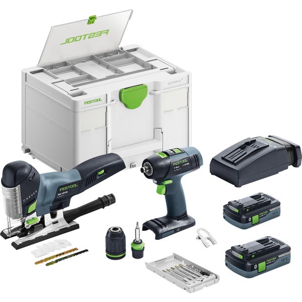 Festool Montageset Akku T 18+3/PSC 420 HPC I-Set / 2x 4,0 Ah Akku + Ladegerät + Zubehör im Systainer - 577630