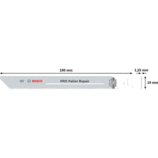 Bosch PRO Pallet Repair S725VFR Blatt 1,25 x 19 x 190 mm 5-tlg. - 2608658033
