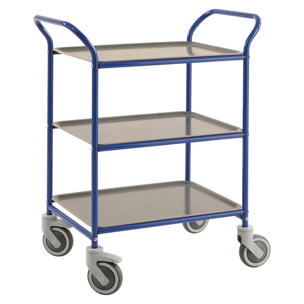 Servierwagen mit drei Ablagen und Rollen