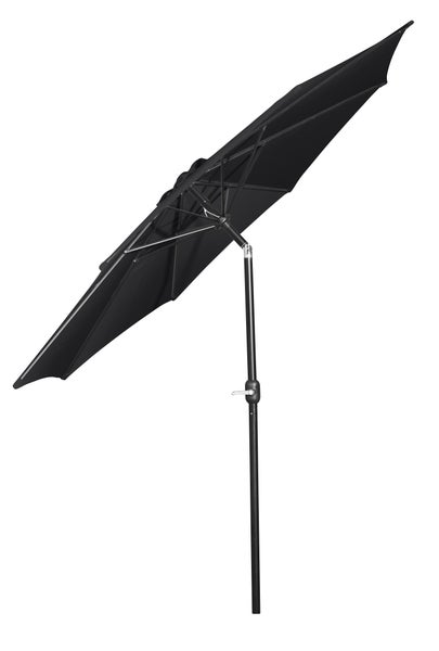 Surla Sonnenschutz Sonnenschirm, mit Kurbel und Neigung Ø3m schwarz/schwarz. 300 X 300 X 250 cm