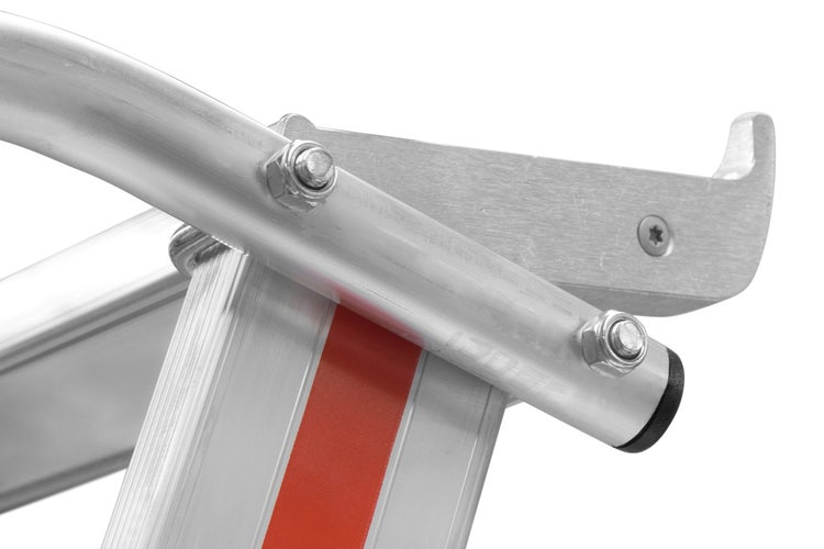 Detailansicht einer Aluminiumleiter mit Einhängevorrichtung