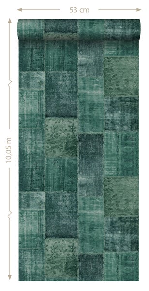 Tapetenrolle mit Patchworkmuster, 53 cm breit, 10,05 m lang