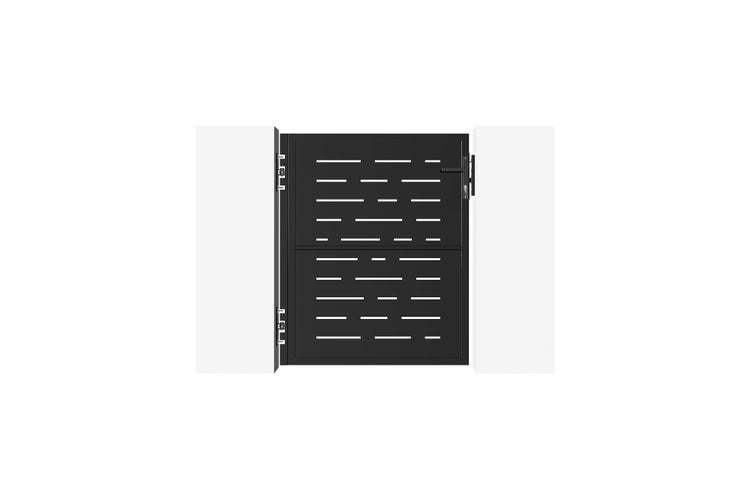 Metall Gartentor mit horizontalen Aussparungen