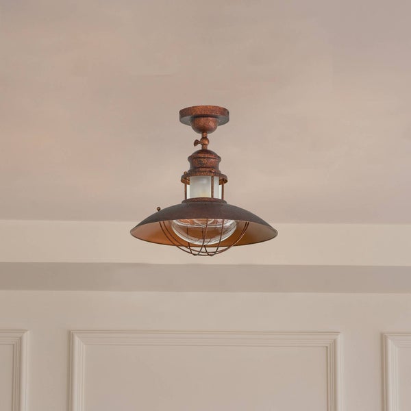 Deckenleuchte im Vintage-Stil mit Schirm und Käfig