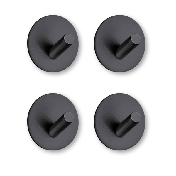 EAVY Handtuchhaken Edelstahl Schwarz Selbstklebend 4er Pack