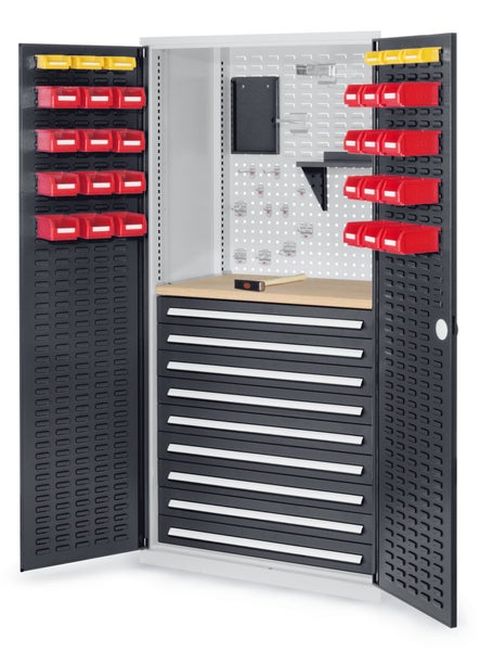 Kappes ®RasterPlan Schubladenschränke 1950x1000x600mm Schlitzplattentüren Modell 27 anthrazitgrau