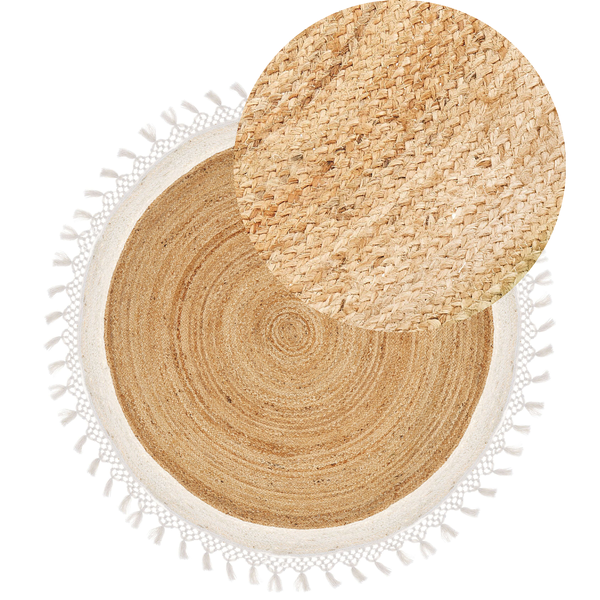 Teppich MARTS Weiß ø 140 cm Jute