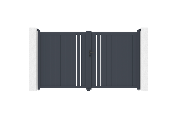 Flügeltor 3m GIONA H.180 graues Aluminium