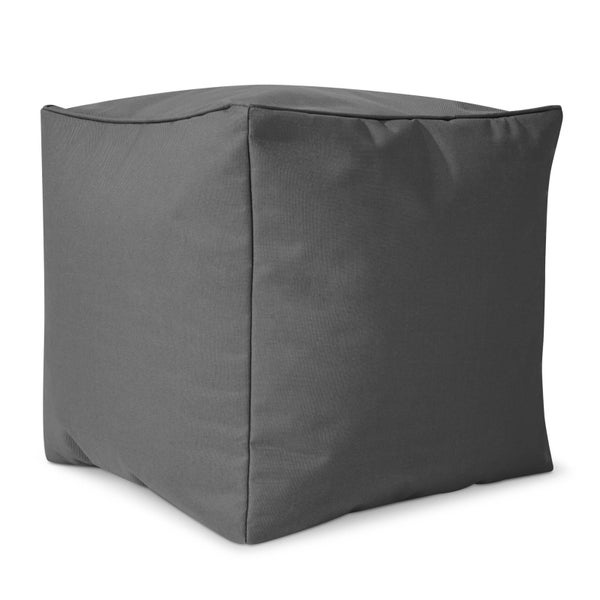 Green Bean Sitzsack-Hocker 40x40x40cm mit EPS-Perlen Füllung - Fußhocker Fußkissen Sitz-Pouf für Sitzsäcke - Bodenkissen für Kinder und Erwachsene - Fußablage Sitzkissen Sitzhocker Grau