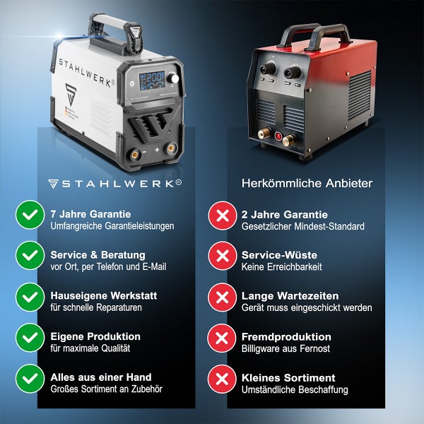 STAHLWERK Schweißgerät ARC 200 ST Digital MMA Elektroden E Hand Inverter 200 A