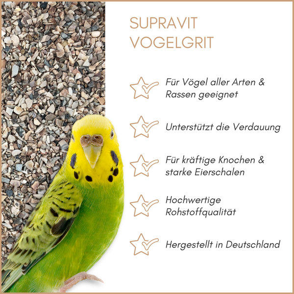 Supravit Vogelgrit mit Wellensittich