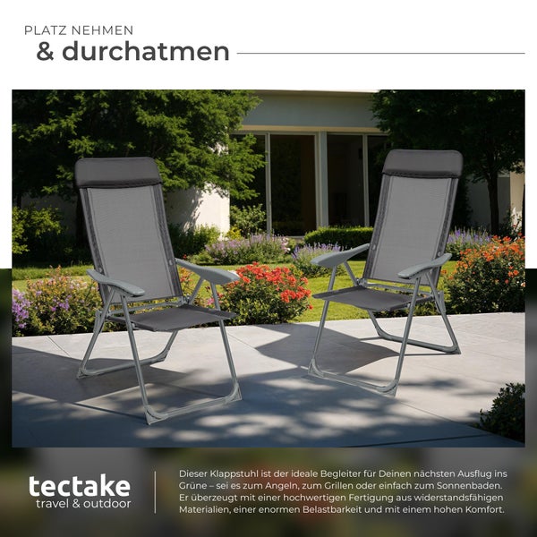 4er Set Gartenstuhl tectake Maurine 73 x 59 x 110 cm klappbar anthrazit