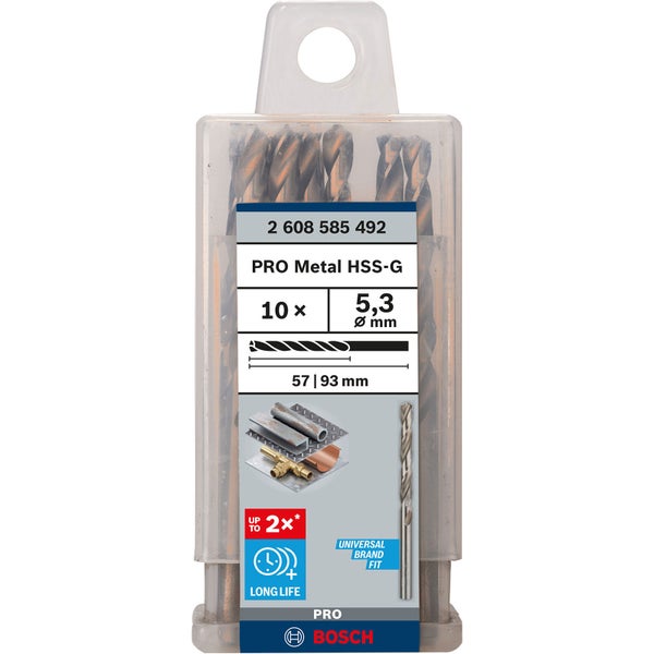 Bosch PRO Metal HSS-G Spiralbohrer 5,3 x 52 x 86 mm - 2608585492