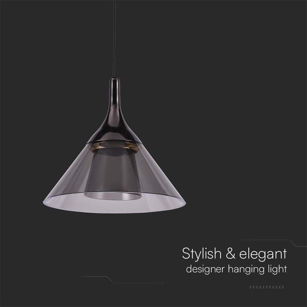 Designer-Hängeleuchte mit konischem Glasschirm