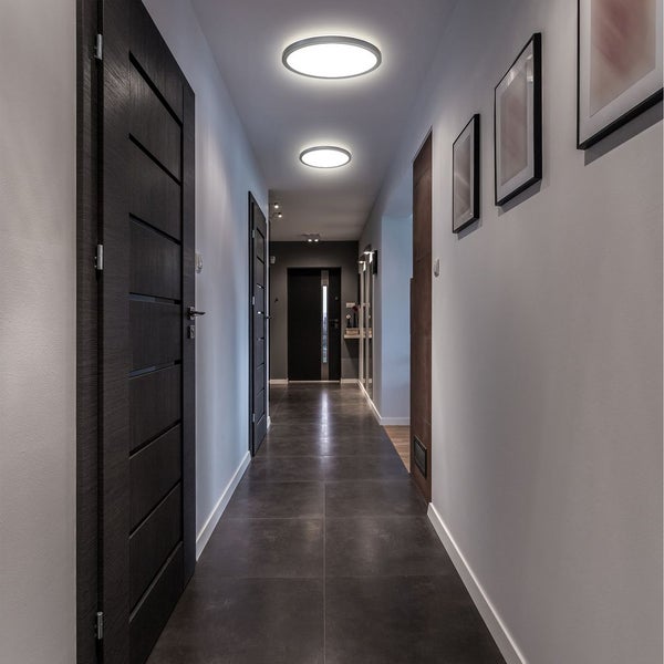 LED Panel Ø29,3 cm - 18W, 2400lm, flach, backlight, neutralweiß, schwarz
