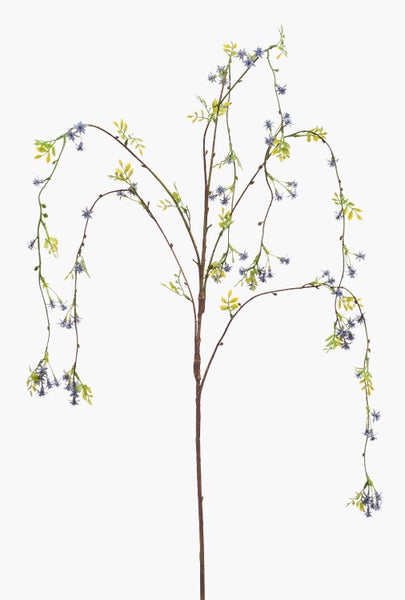 Künstliche Lilie im schwarzen Topf mit rosa-weißen Blüten und grünen Blättern.