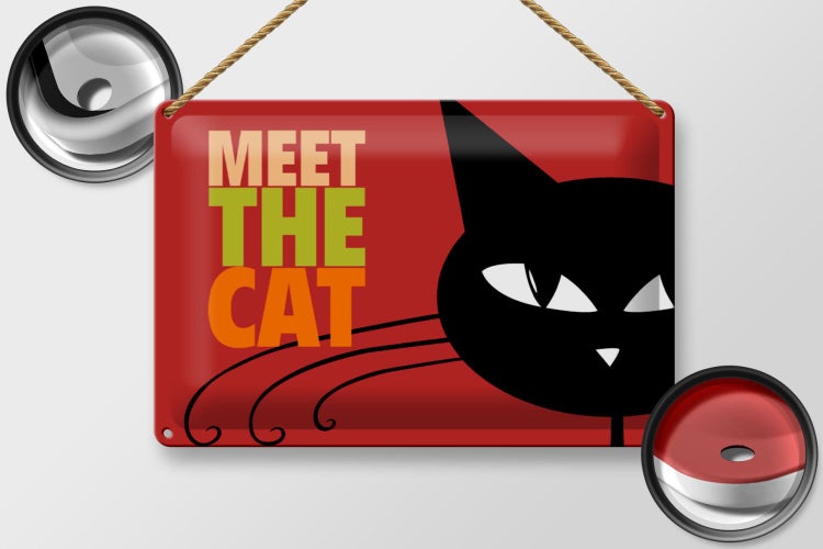 Blechschild Spruch 30x20cm Katze Meet the cat