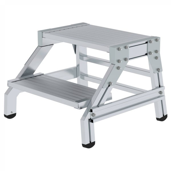 Zweistufige Trittleiter aus Aluminium