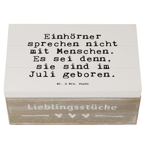 Mr. & Mrs. Panda 19 x 12 cm Holzkiste Einhörner sprechen nicht mit... - Weiß