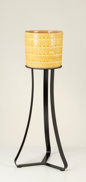 Scheurich Paris 51, Pflanzenständer/Blumenständer/Blumentopfständer/Postament aus Metall Farbe: Satin Black, 24 cm Durchmesser, 51,4 cm hoch, 29,6 l Vol.