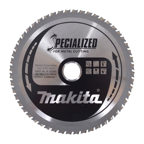 Makita Sägeblatt für Bleche 150x20x52Z - B-47042