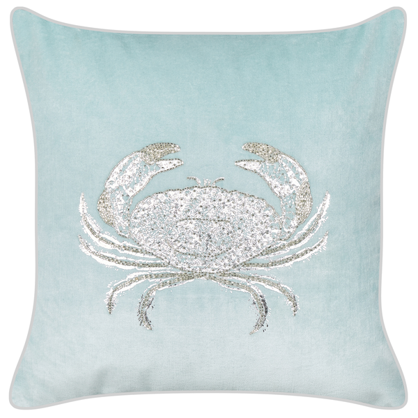 Dekokissen 2er Set BOSSIELLA Samtstoff 45 x 45 cm Hellblau Tiermuster