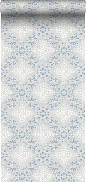 Duro Tapete Fliesenmuster Graublau - 53 cm x 10.05 m - 661169