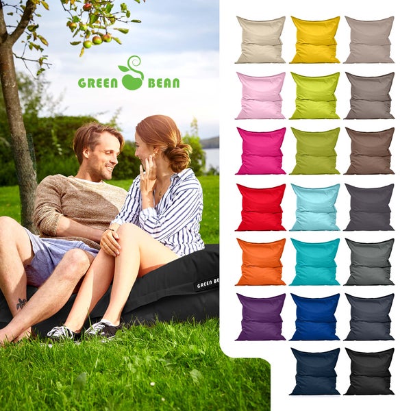 Green Bean Sitzsack XXL 140x180cm 380 Liter Kinder & Erwachsene Bean Bag EPS Perlen Füllung Riesensitzsack Groß Draußen Outdoor Liegekissen Waschbar Wetterfest Lounge Sitzkissen Bodenkissen Türkis