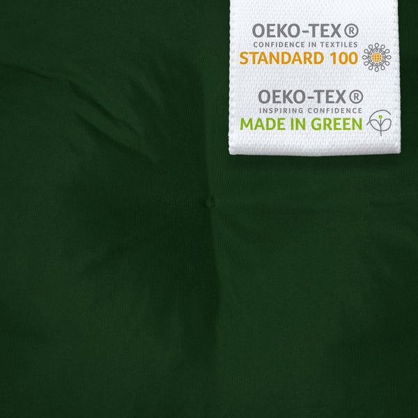 Oeko-Tex Standard 100 und Made in Green Zertifizierung für schadstoffgeprüfte Textilien und nachhaltige Herstellung.