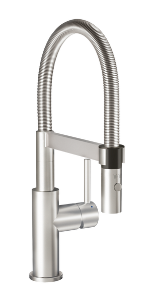 Villeroy & Boch Küchenarmatur Steel Expert Compact, Hochdruck-Armatur, Umschaltfunktion, wassersparend, Edelstahl massiv