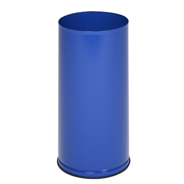 Blaues, zylindrisches Ofenrohr aus Metall.