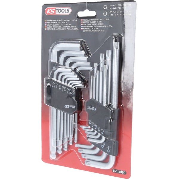 KS Tools Winkelstiftschlüssel Satz, 22-teilig