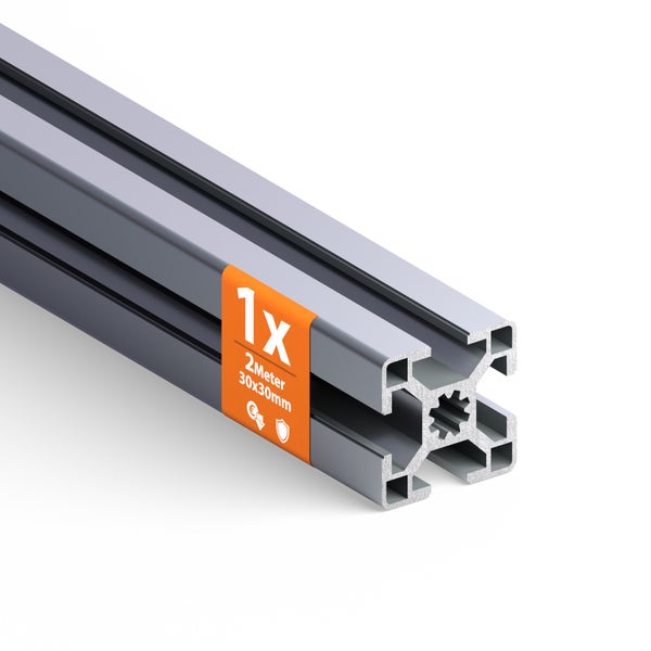 Aluminiumprofil, 2 Meter lang, 30x30 mm