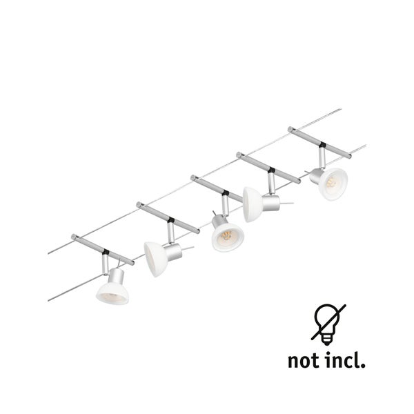 CorDuo Seilsystem Sheela Basisset GU5,3 max. 5x10W 230/12V Chrom matt