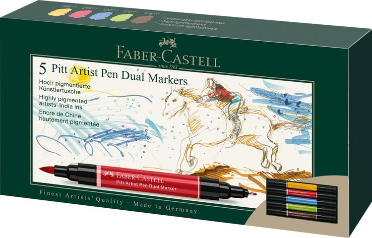 Faber-Castell Marker Tuschestift PAP Dual 5er Set