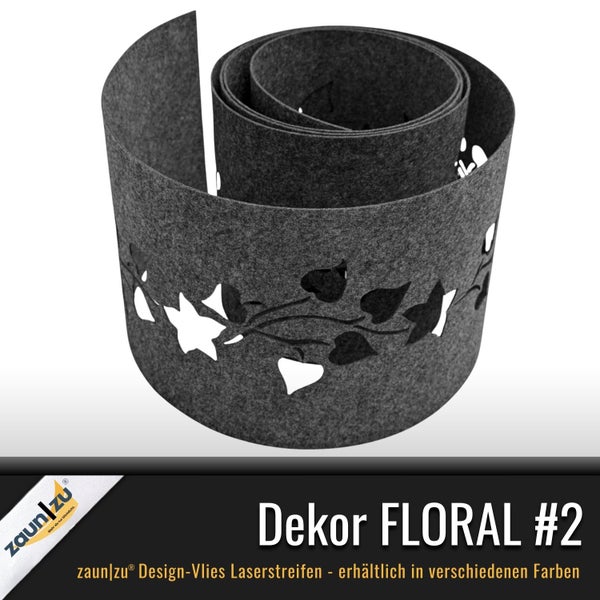 Zaunvlies Design Laserstreifen Floral Nummer 2