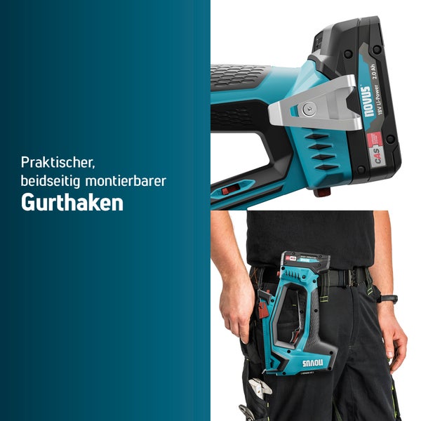 Novus Tools Akkutacker J-551, Premium-Tacker geeignet für Folien & Zierleisten 031-0365