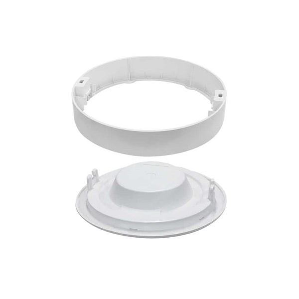 Installationselemente für Deckeneinbaustrahler, bestehend aus einem Ring und einer Abdeckung