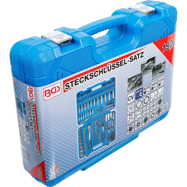 BGS Steckschlüssel-Satz Gear Lock Antrieb 6,3 mm (1/4) / 10 mm (3/8) / 12,5 mm (1/2) 192tlg. - 2247