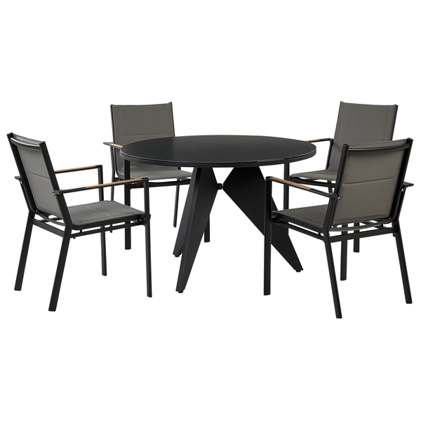 Gartenmöbel Set 4-Sitzer OLMETTO/BUSSETO Metall Schwarz
