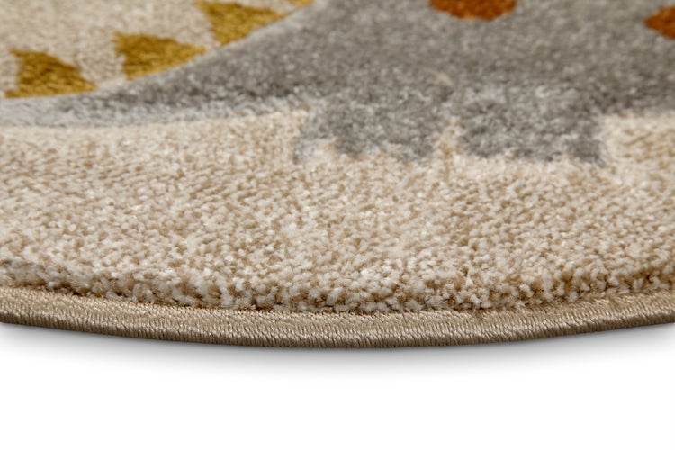 Kinderteppich Sand Beige meliert T-Rex & Friends Smart Kids 160 cm rund
