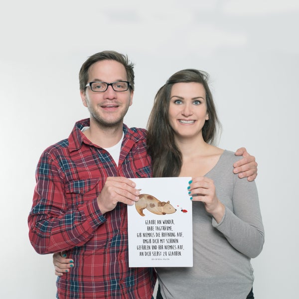 Mr. & Mrs. Panda DIN A4 Poster Hund Marienkäfer - Weiß