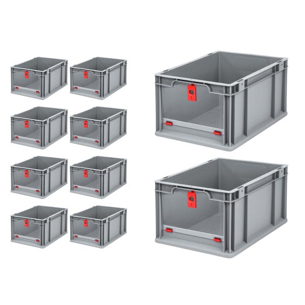 PROREGAL Eurobox NextGen Insight Cover HxBxT 22 x 30 x 40 20 Liter Hoch/Rot Eurobehälter Transportbox