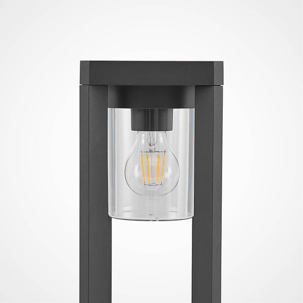 Lucande Außenleuchte Kalisa (spritzwassergeschützt (Modern) in Alu aus Aluminium (1 flammig, E27) - Wegeleuchte Pollerleuchte Wegelampe Sockelleuchte