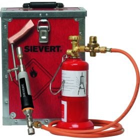 Sievert Gaslötset mit Lötlampe, Gasschlauch und Gaskartusche inklusive Aufbewahrungsbox aus Metall