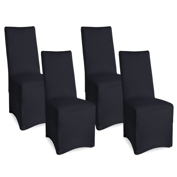 Beautissu Leona Stuhlhusse 95x45cm Schwarz Stretch Bankett (4tlg)