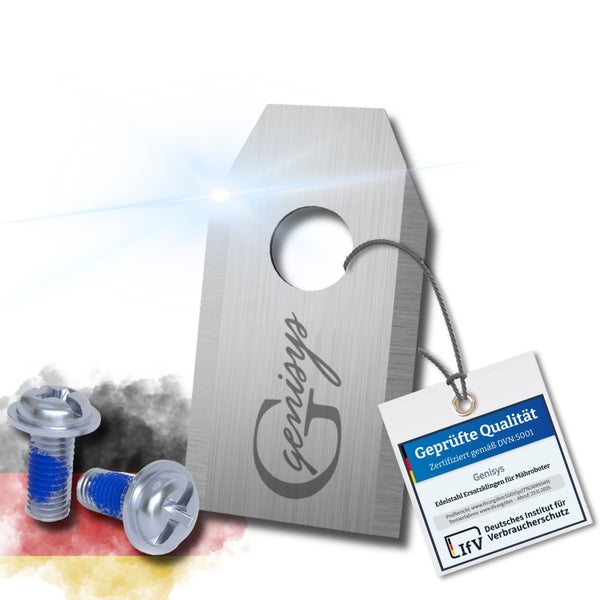 Genisys Ersatzklingen für Mähroboter mit Prüfsiegel und Schrauben