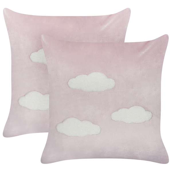 Dekokissen 2er Set IPOMEA Samtstoff 45 x 45 cm Rosa