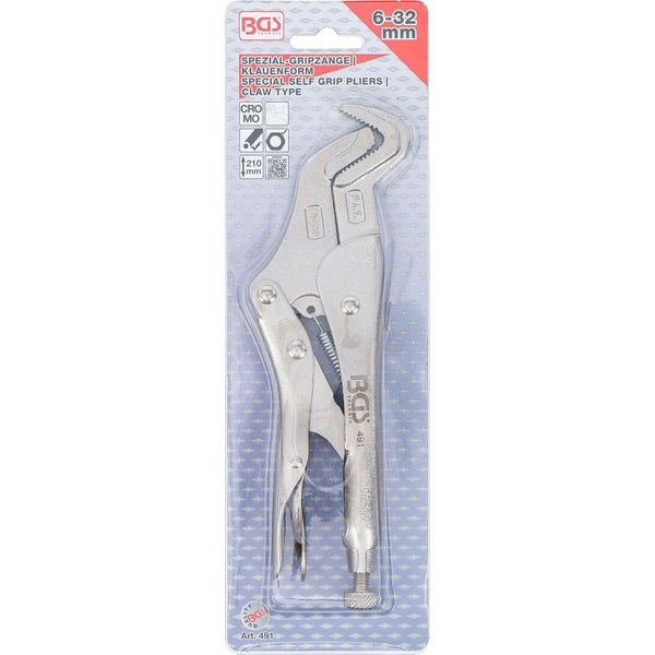 BGS Technic Spezial-Gripzange Klauenform, 6 bis 32 Millimeter